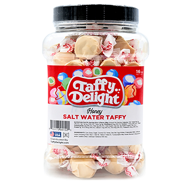 Taffy Delight Honey Salt Water Taffy 16oz Jar 